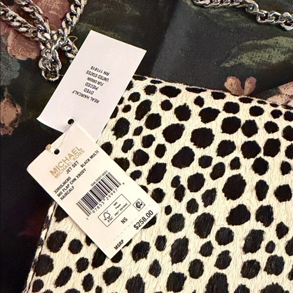 Michael Kors Black and Cream Spotted Crossbody Bag Jet Set - Picture 4 of 5